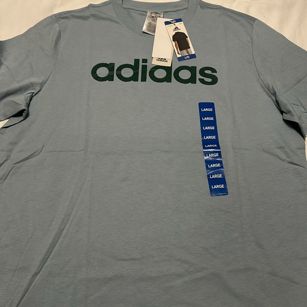 Adidas Men’s Logo T-shirt Light Blue size XL NWT